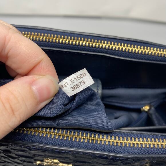 Coach Navy Blue Stanton Carryall in Stamped Snakeskin Leather Style 36879 - Picture 11 of 14
